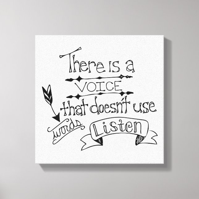 Det finns en röst som inte användor ord Lyssna Canvastryck (Framsida)