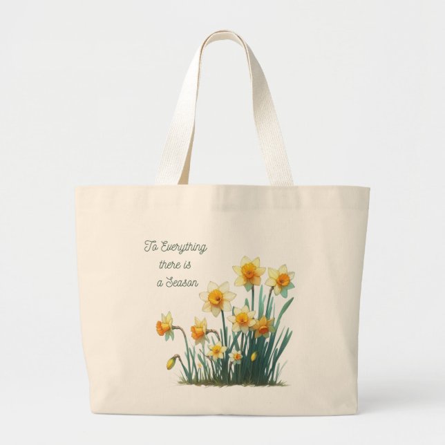 Det finns en säsong Daffodil Tote Bag. Jumbo Tygkasse (Framsidan)