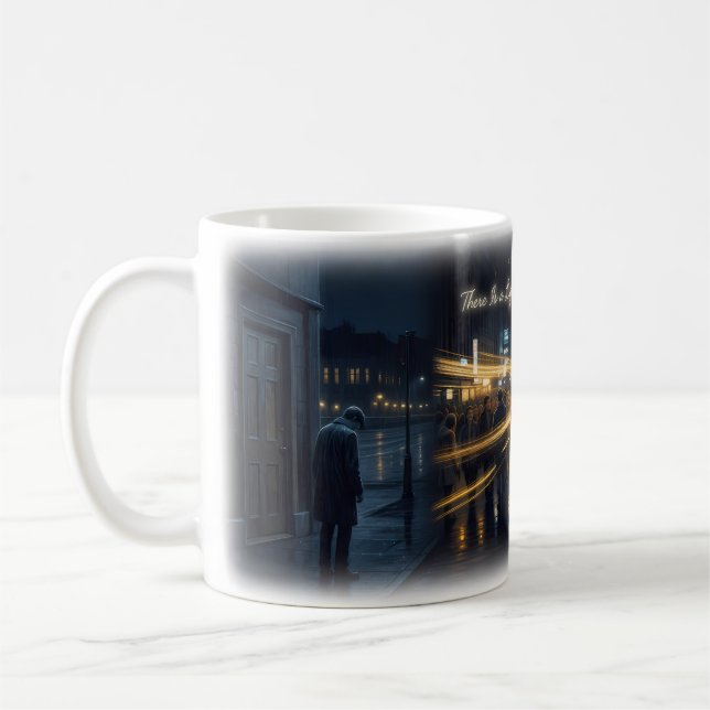 Det finns ett ljus som aldrig slocknar — Stadsnatt Kaffemugg (Vänster)
