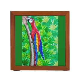 Det finns ett Scarlet Macaw i Träd!