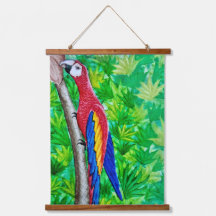 Det finns ett Scarlet Macaw i Träd!