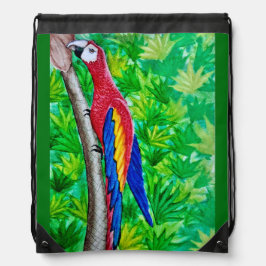 Det finns ett Scarlet Macaw i Träd! Gympapåse