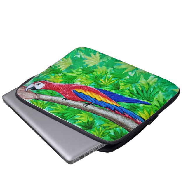 Det finns ett Scarlet Macaw i Träd! Laptop Fodral (Framre botten)