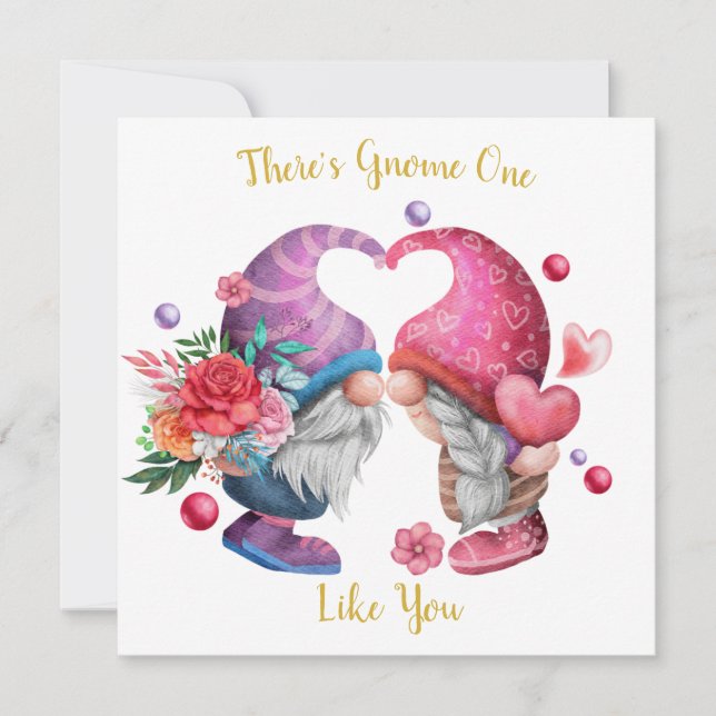 Det finns Gnome som du Cute Valentine Gnomes Julkort (Framsida)