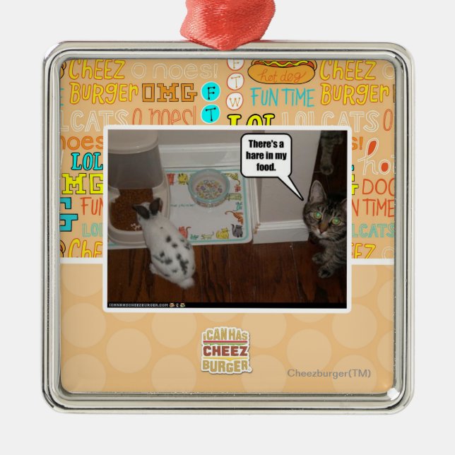 Det finns hare i min food. julgransprydnad metall (Framsidan)