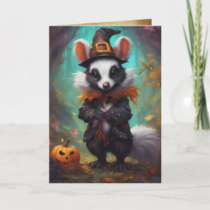Det finns häxor, Cute Skunk Witch, Halloween Kort