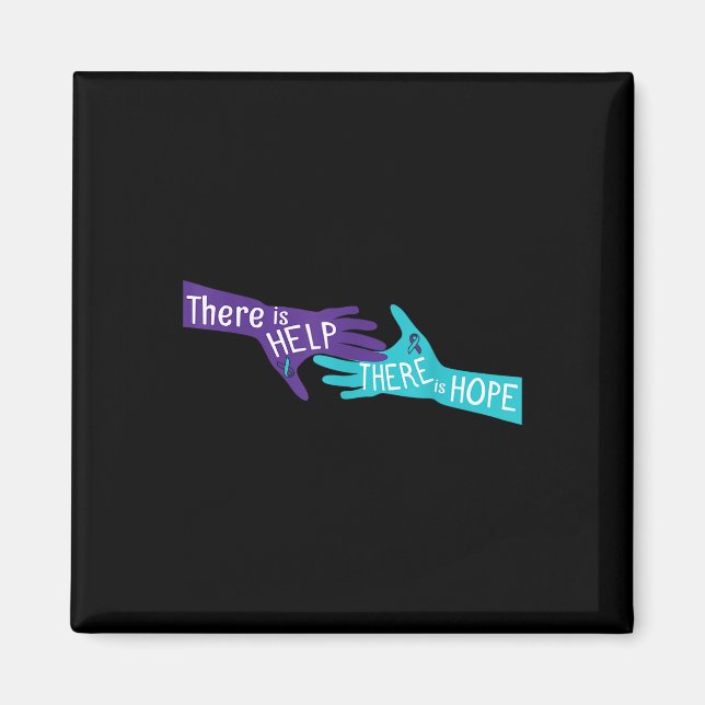 Det finns hjälp&ampor; Hope Suicide Awareness Ment Magnet (Framsidan)