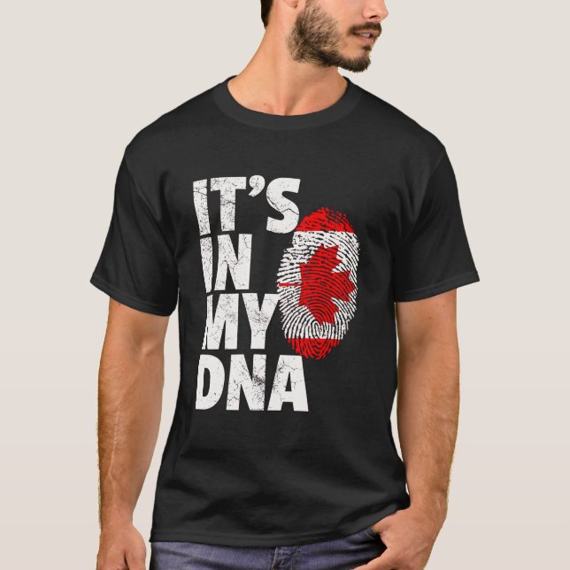 Det finns i min DNA Canada Canadian Flagga Maple P T Shirt (Framsida)