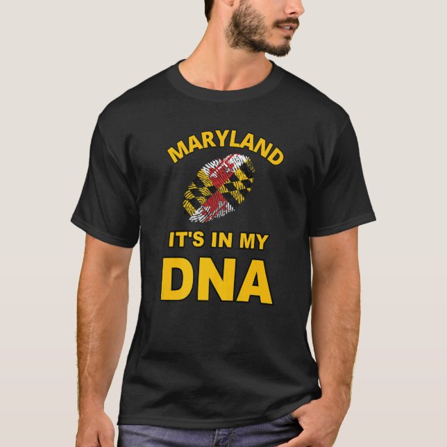 Det finns i min DNA Fingerprint Maryland Statlig f T Shirt (Framsida)