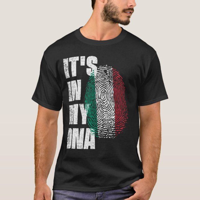 DET FINNS I MIN DNA-Italien-Flagga T Shirt (Framsida)