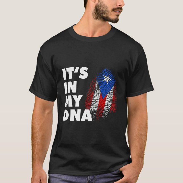 Det finns i min Dna Puerto Rico Finger-utskriften  T Shirt (Framsida)