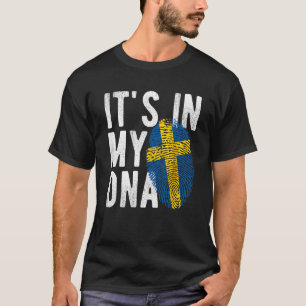 Det finns i min DNA-Sverige flagga Fingerprint T Shirt