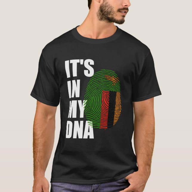 Det finns i min DNA Zambia Genetic Zambian Roots Z T Shirt (Framsida)