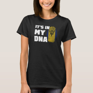 Det finns i mitt DNA Barbados Flagga Fingeravtryck T Shirt