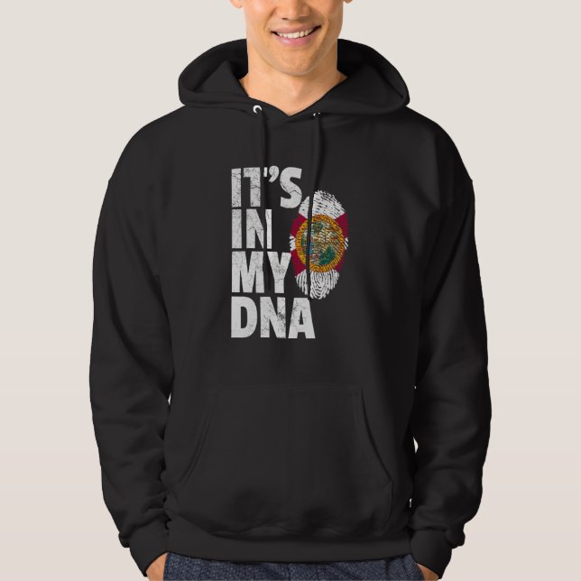 Det finns i mitt DNA Florida Fingerprint Pride Flo Hoodie (Framsida)