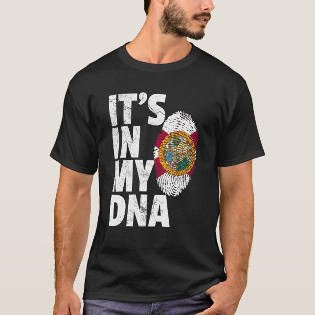Det finns i mitt DNA Florida Fingerprint Pride Flo T Shirt (Framsida)
