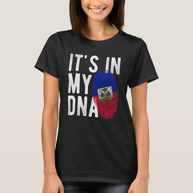 DET FINNS I MITT DNA Haitis Flagga T Shirt (Framsida)