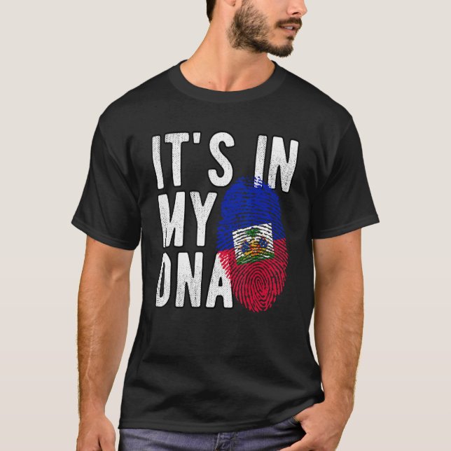 DET FINNS I MITT DNA Haitis Flagga T Shirt (Framsida)