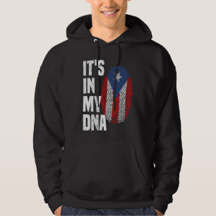 DET FINNS I MITT DNA Puerto Rico Flagga Puerto Ric Hoodie