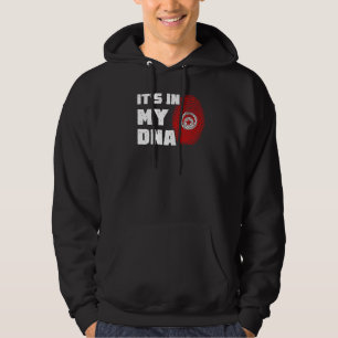 Det finns i mitt DNA Tunisien Flagga Fingeravtryck Hoodie