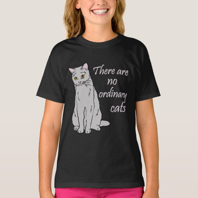 Det finns inga vanliga katter - Grått Cat T Shirt (Framsida)