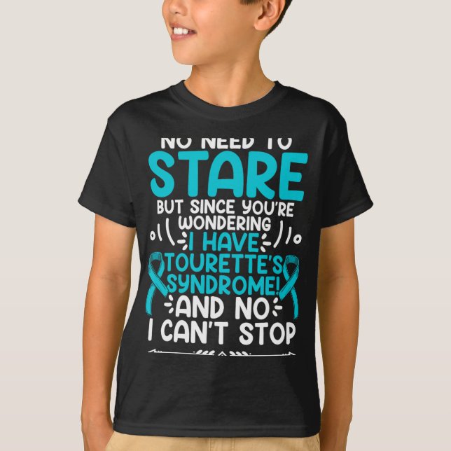 Det finns ingen anledning att stirra på Teal Ribbo T Shirt (Framsida)