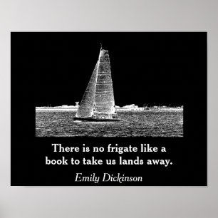 Det finns ingen fregatt _ Emily Dickinson -art-uts Poster