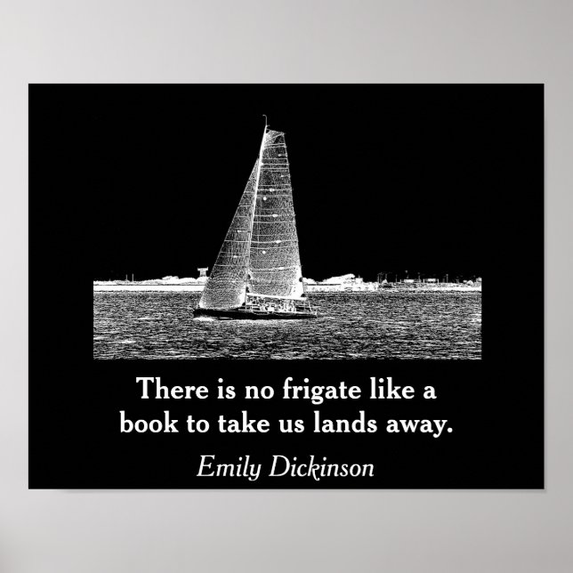 Det finns ingen fregatt _ Emily Dickinson -art-uts Poster (Framsidan)