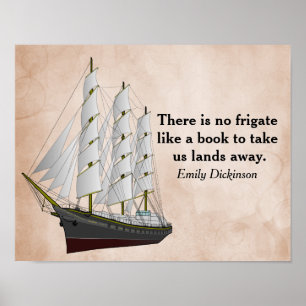 Det finns ingen fregatt _ Emily Dickinson -art-uts Poster