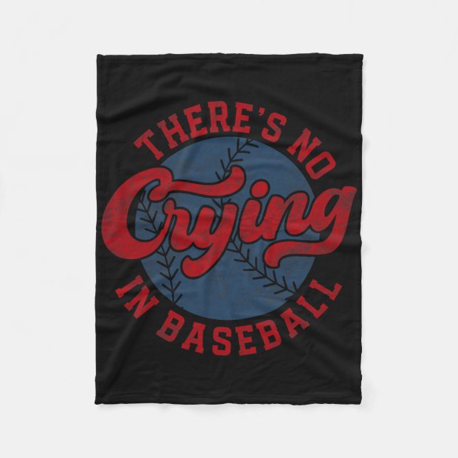 Det finns ingen Gråt i baseball Funny Game Day Bas Fleecefilt (Framsidan)