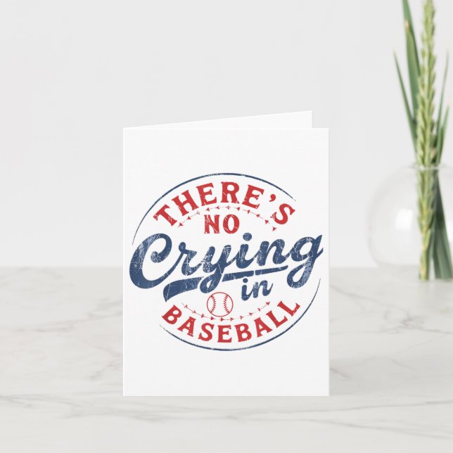 Det finns ingen Gråt i baseball Funny Game Day Bas Kort (Framsida)