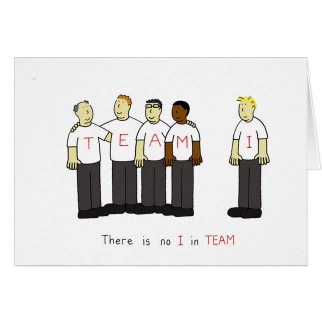 Det finns ingen i TEAM-Tecknaden Hälsningskort (Framsidan Horizontal)
