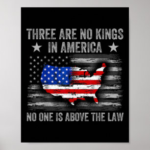 Det finns ingen Kung i USA:s Flagga FUNNY Tees Poster