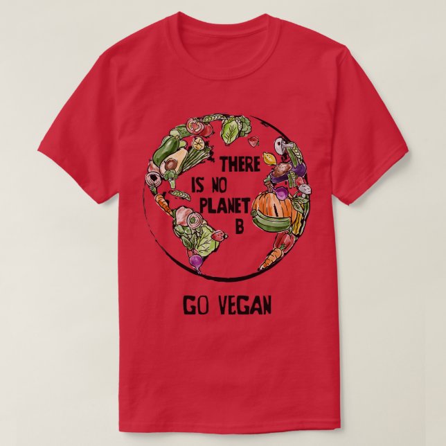 Det finns ingen Planet B Go Vegan T Shirt (Design framsida)