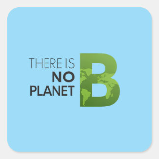 Det finns ingen planet B - Grönt Earth Typography Fyrkantigt Klistermärke