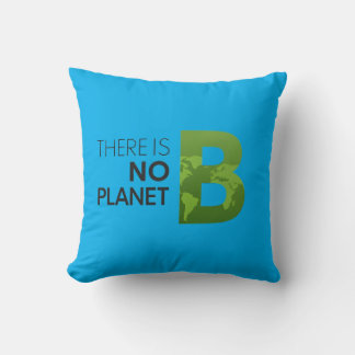 Det finns ingen planet B - Grönt Earth Typography Kudde