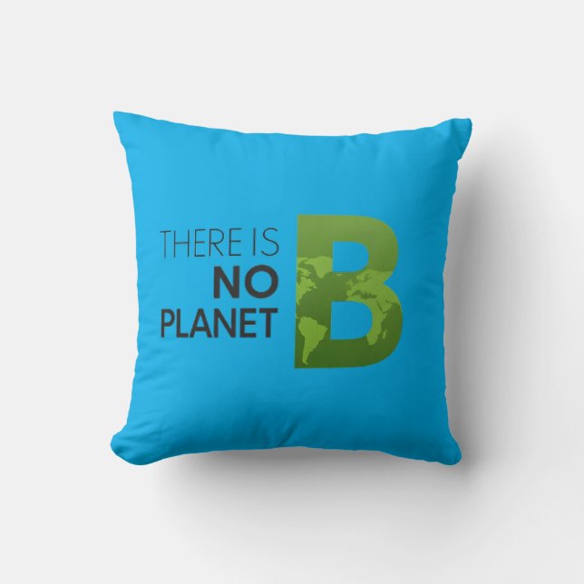 Det finns ingen planet B - Grönt Earth Typography Kudde (Framsida)