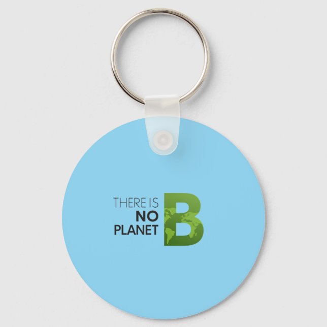 Det finns ingen planet B - Grönt Earth Typography Nyckelring (Framsida)