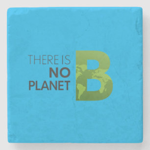Det finns ingen planet B - Grönt Earth Typography Stenunderlägg