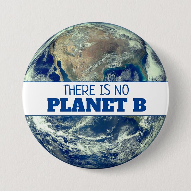 "Det finns ingen planet B" med jorden Knapp (Framsida)