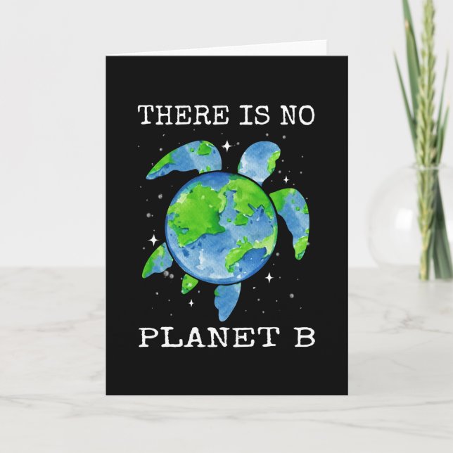 Det finns ingen planet B Sköldpadda Design Earth D Kort (Framsida)