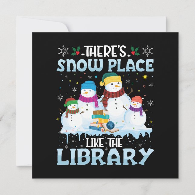 Det finns ingen plats som biblioteket jul inbjudningar (Framsida)