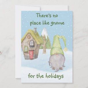 Det finns ingen plats som gnome för helgdagar julkort