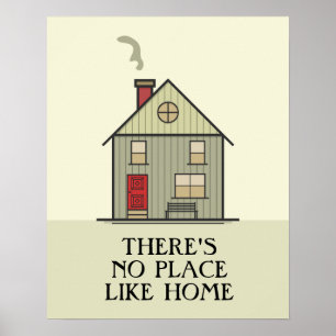 Det finns ingen plats som hemma Citat Hus Poster