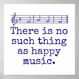 Det finns ingen Sak som Lycklig Music - Music Quot Poster