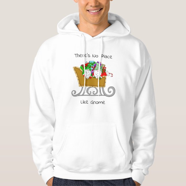 Det finns ingen Ställe som Gnome, jul Hoodie (Framsida)