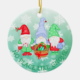 Det finns ingen Ställe som Gnome, jul Julgransprydnad Keramik