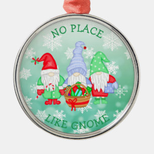 Det finns ingen Ställe som Gnome, jul Julgransprydnad Metall