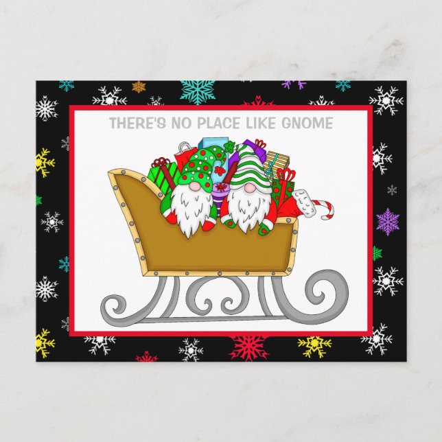 Det finns ingen Ställe som Gnome, julkort Vykort (Framsida)
