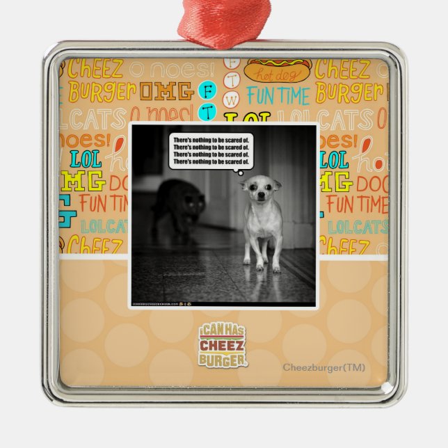 Det finns ingenting att skrämmas av julgransprydnad metall (Framsidan)